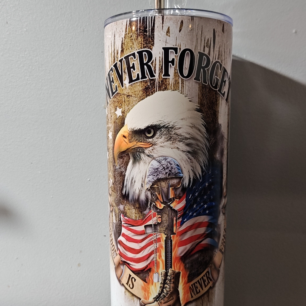 Patriotic Eagle Tumbler - White